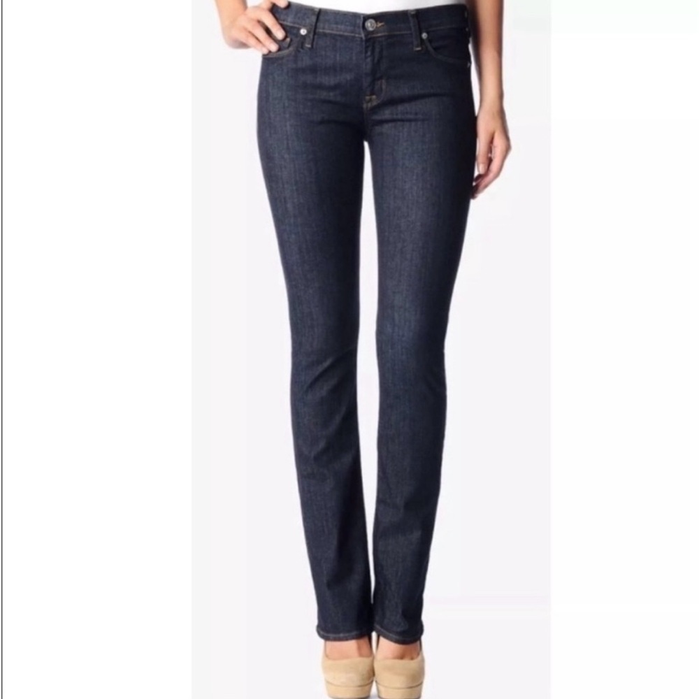 Hudson Women’s size 25 Elle Mid Rise Baby Boot Fole Dark Wash Stretch Jeans